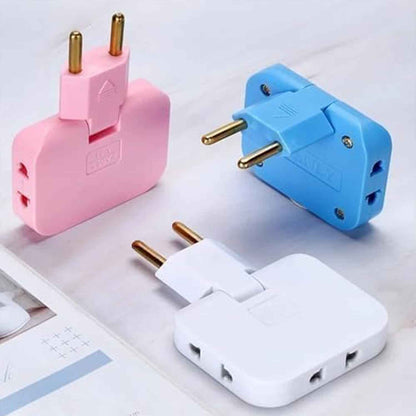 Wireless 3 In 1 Foldable Wall Plug Adapter  Socket  Converter (1 Pc)