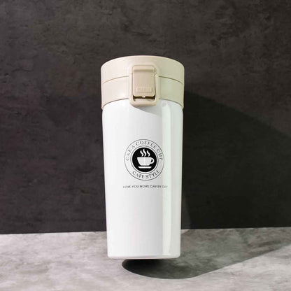 Stainless Steel Vacuum Insulated Coffee Flask With Flip Lock Lid (400ml  1 Pc)