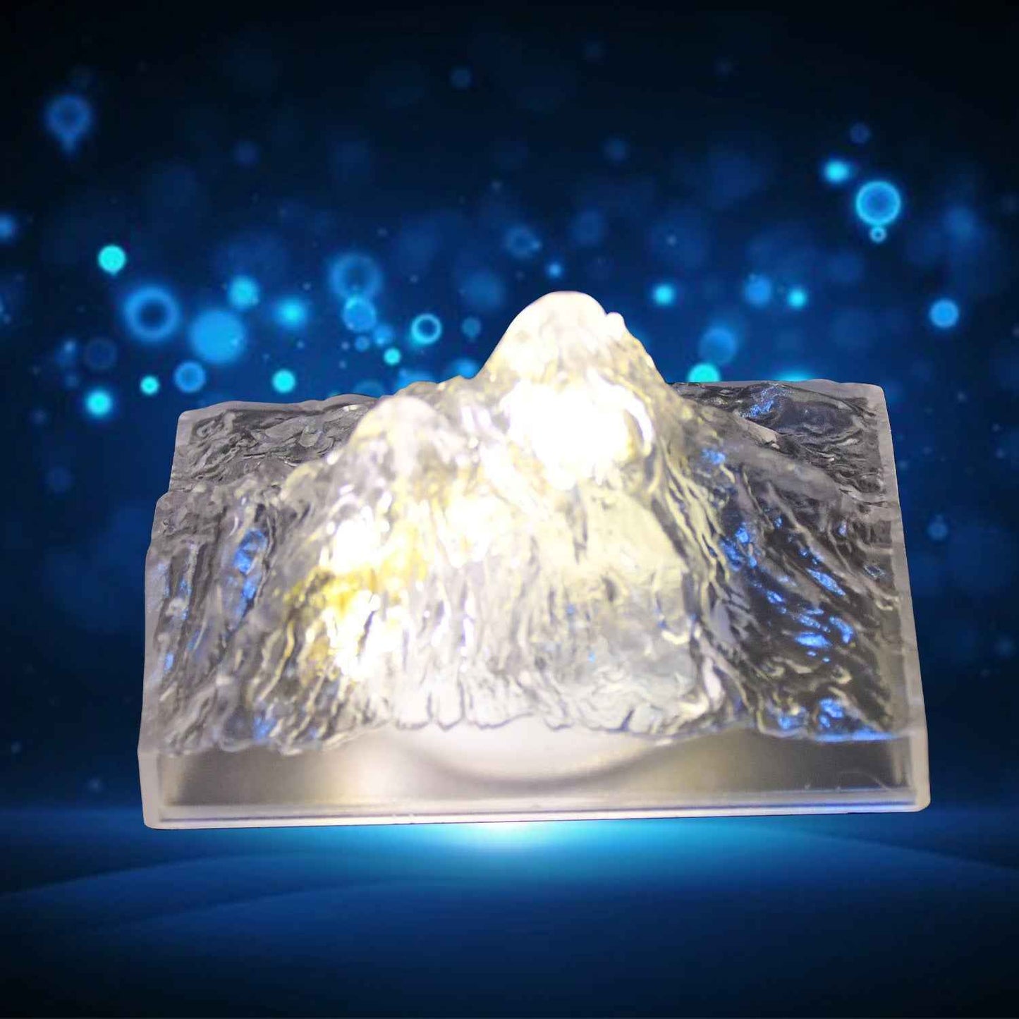 8444 Plastic Iceberg Night Light Mountain Lights Flameless Modern Clear Led Flameless Party Candles Led Lamp Home Decoration Mini Atmosphere Light Bedroom Decor Desktop Ornament Children Gift (Moq - 12 Pc)