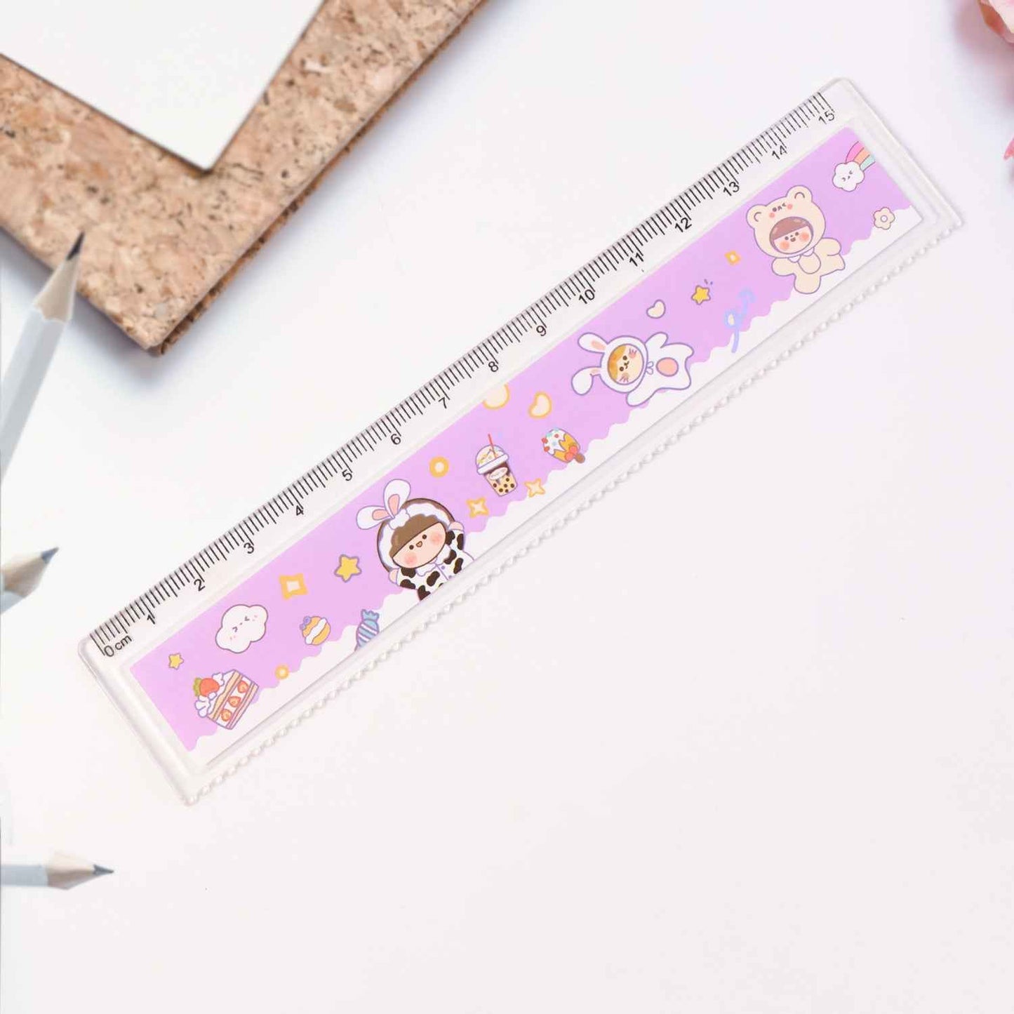 Premium Cute Cartoon Plastic Ruler For Kids (1 Pc)