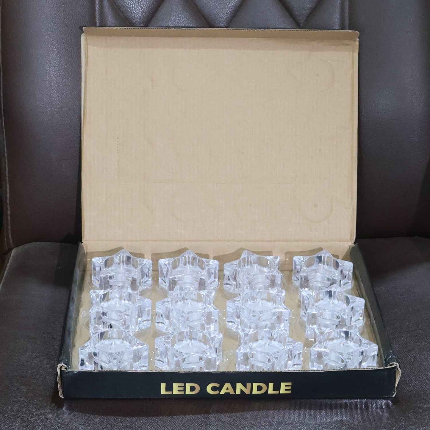Set Of 12 Led Crystal-effect Flameless Smokeless Candles
