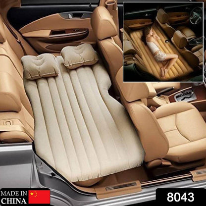 8043 Car Inflatable Bed With 2 Pillows   Air Pump (Portable) For Travel Camping Vacation  Polyester Inflatable Travel Car Bed Air Sofa With Two Inflatable Pillow And Air Pump For Car Back Seat Air Pump Random Colour - Best Deals at BeSh Deals®
