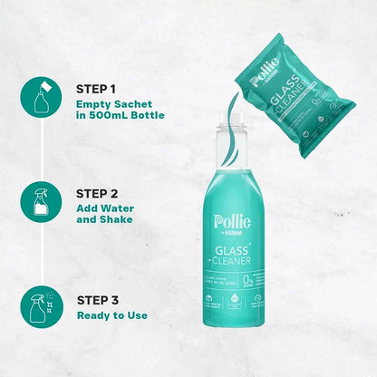 Pollic Kadam Concentrated Glass  Mirror Cleaner Refill Kit With Reusable Spray Bottle
