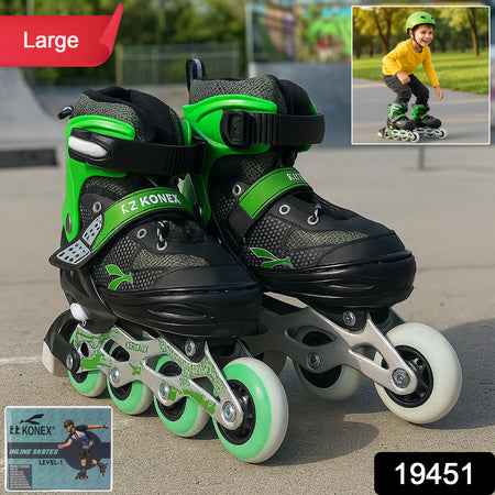 Professional Adjustable Inline Skates For Kids And Adults (Large  1 Pair)