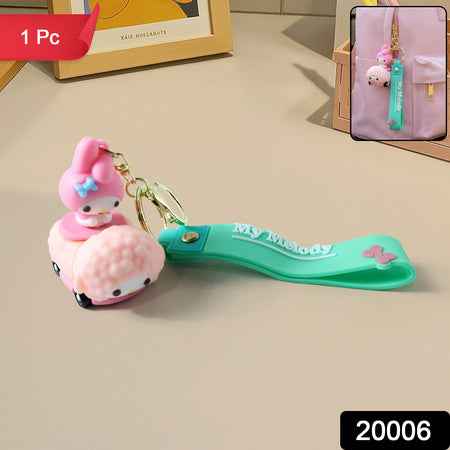 Cute Cartoon Character Silicone Keychain (1 Pc)