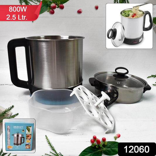 Soup Pot With Lid Stainless Steel Multi Cooker Kettle (800w  2.5 Ltr.) - by BeSh Deals® - Best Deals at BeSh Deals®