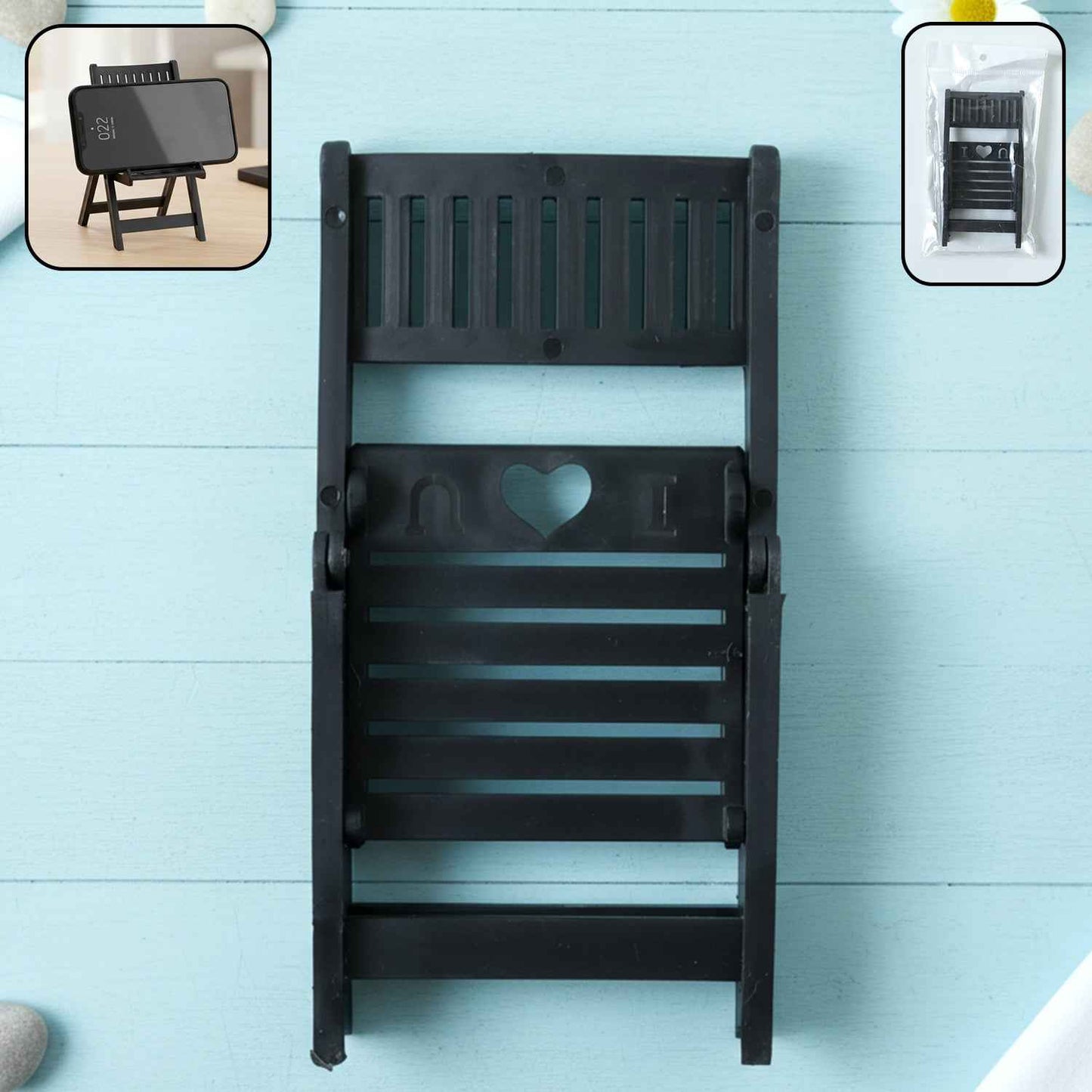 Mini Chair Shape Mobile Stand Holder (1 Pc  Balck Color)