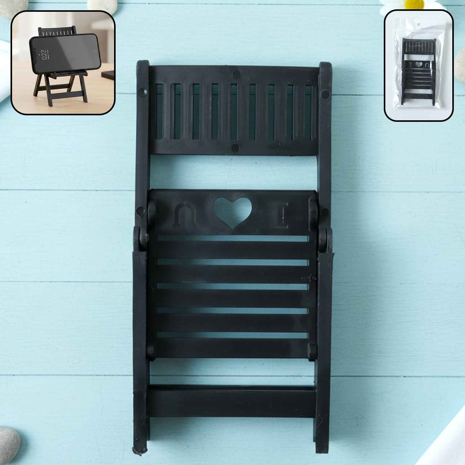 Mini Chair Shape Mobile Stand Holder (1 Pc  Balck Color)