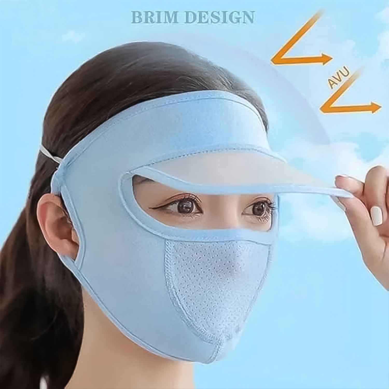 Womens Full Face Uv Protection Cap With Built In Mask And Wide Brim Visor Breathable (1 Pc) - BeSh Deals®