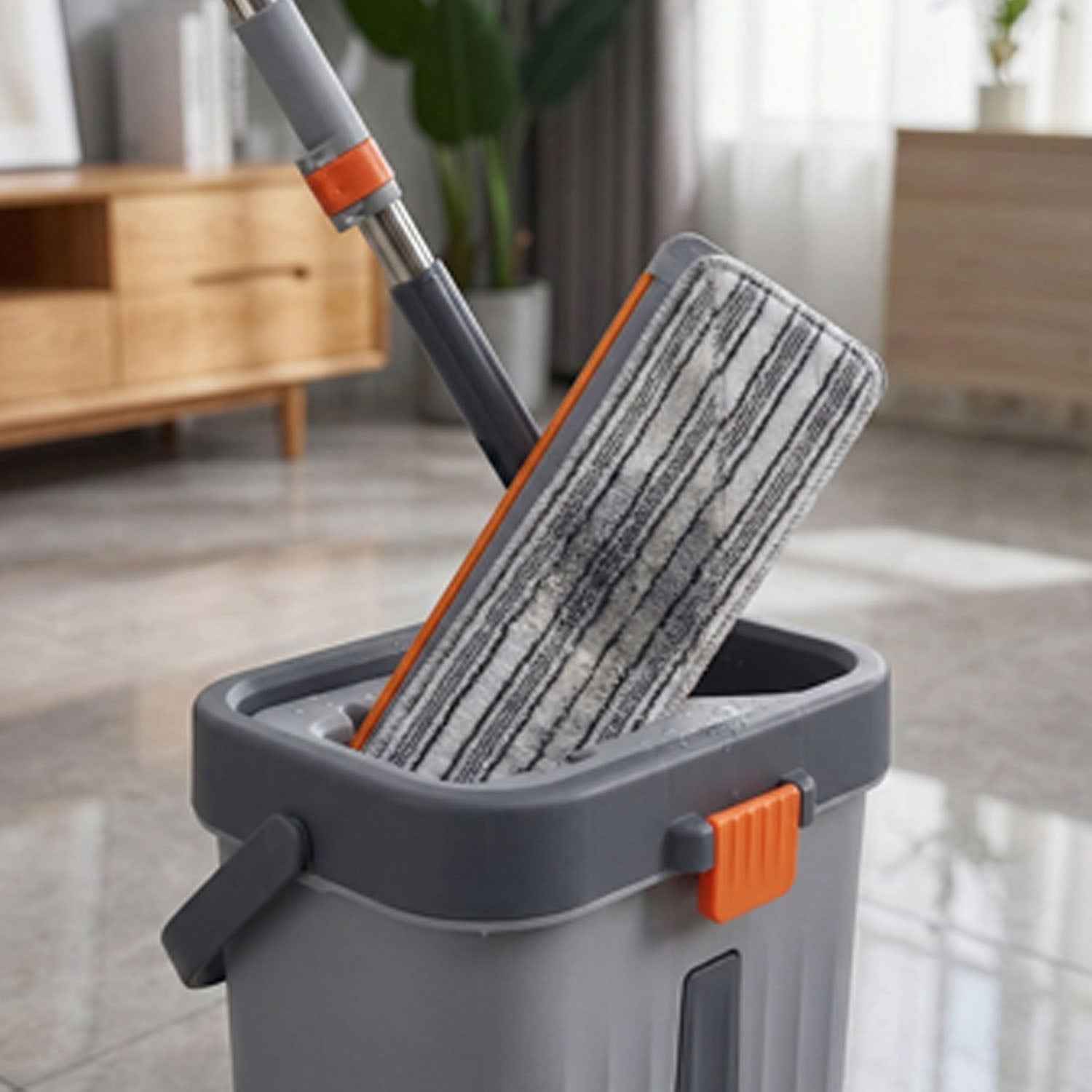 Big Size Flat Mop With Bucket Set (1 Set)
