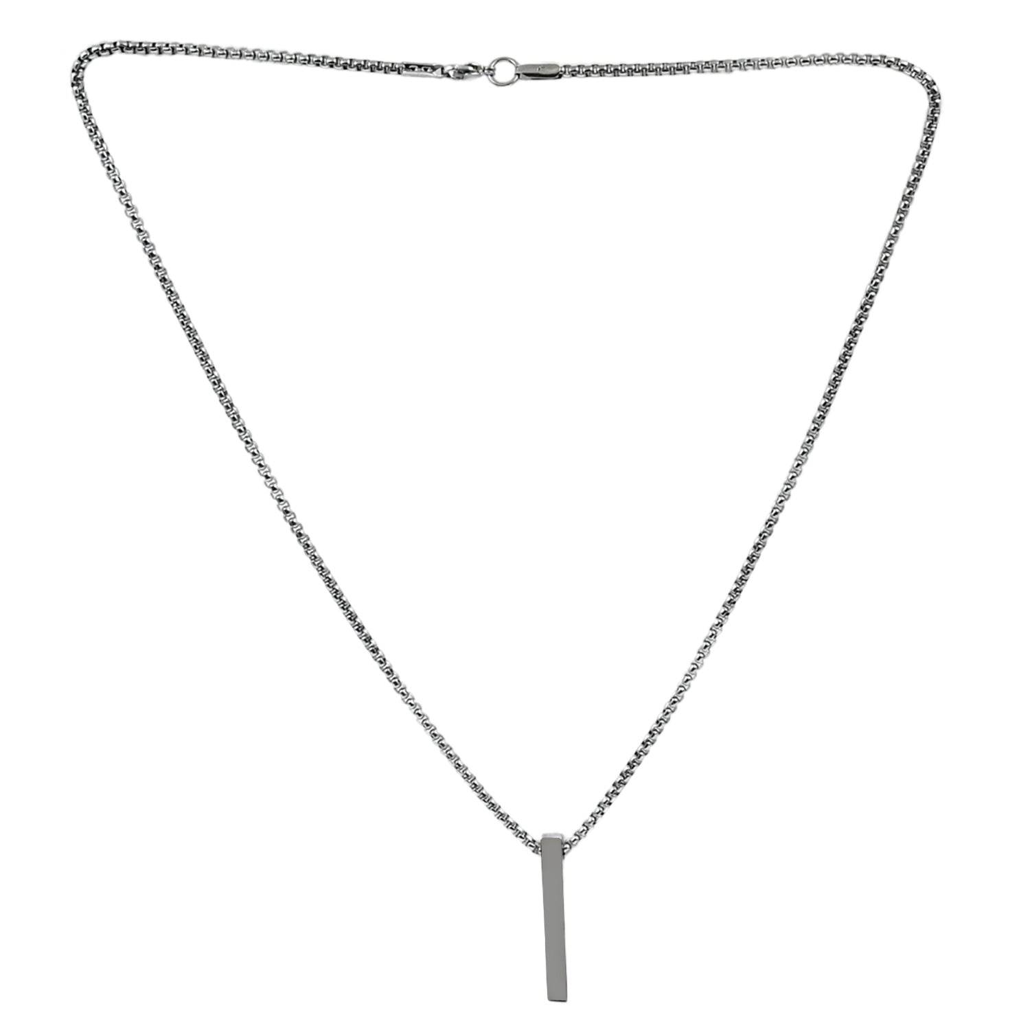Stainless Steel Plain Stick Shape Locket With Chain (1 Pc) - Best Deals at BeSh Deals®