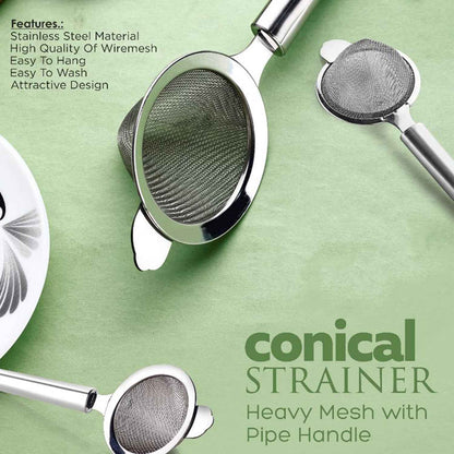 Apex Premium Conical Tea Strainer With Pipe Handle
