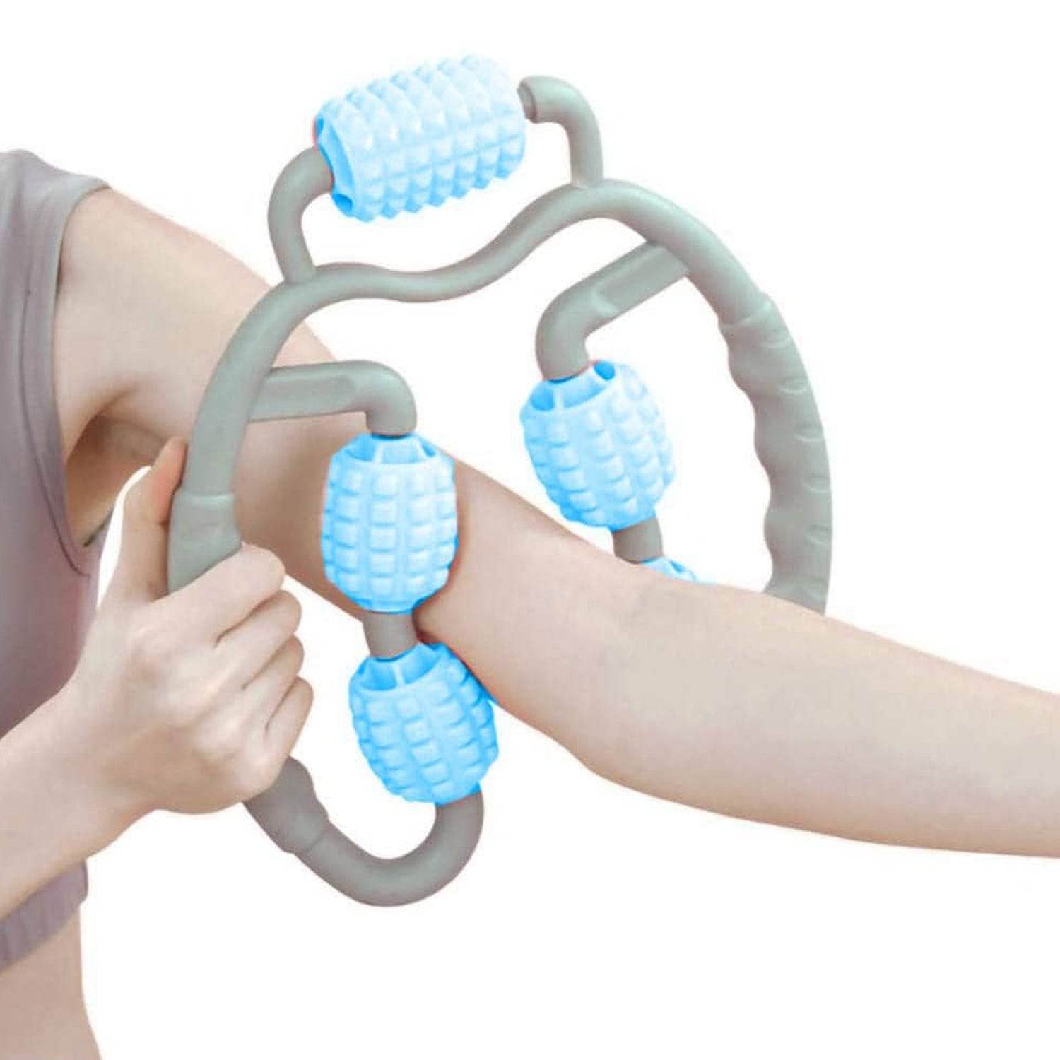 0265 Muscle Massage Roller 5 Wheels Relieve Soreness Leg Muscle Roller Fitness Roller Muscle Relaxer Massage Roller Ring Clip All Round Massaging Uniform Force Elastic Pp Drop Shaped For Home Use (1 Pc) - Best Deals at BeSh Deals®