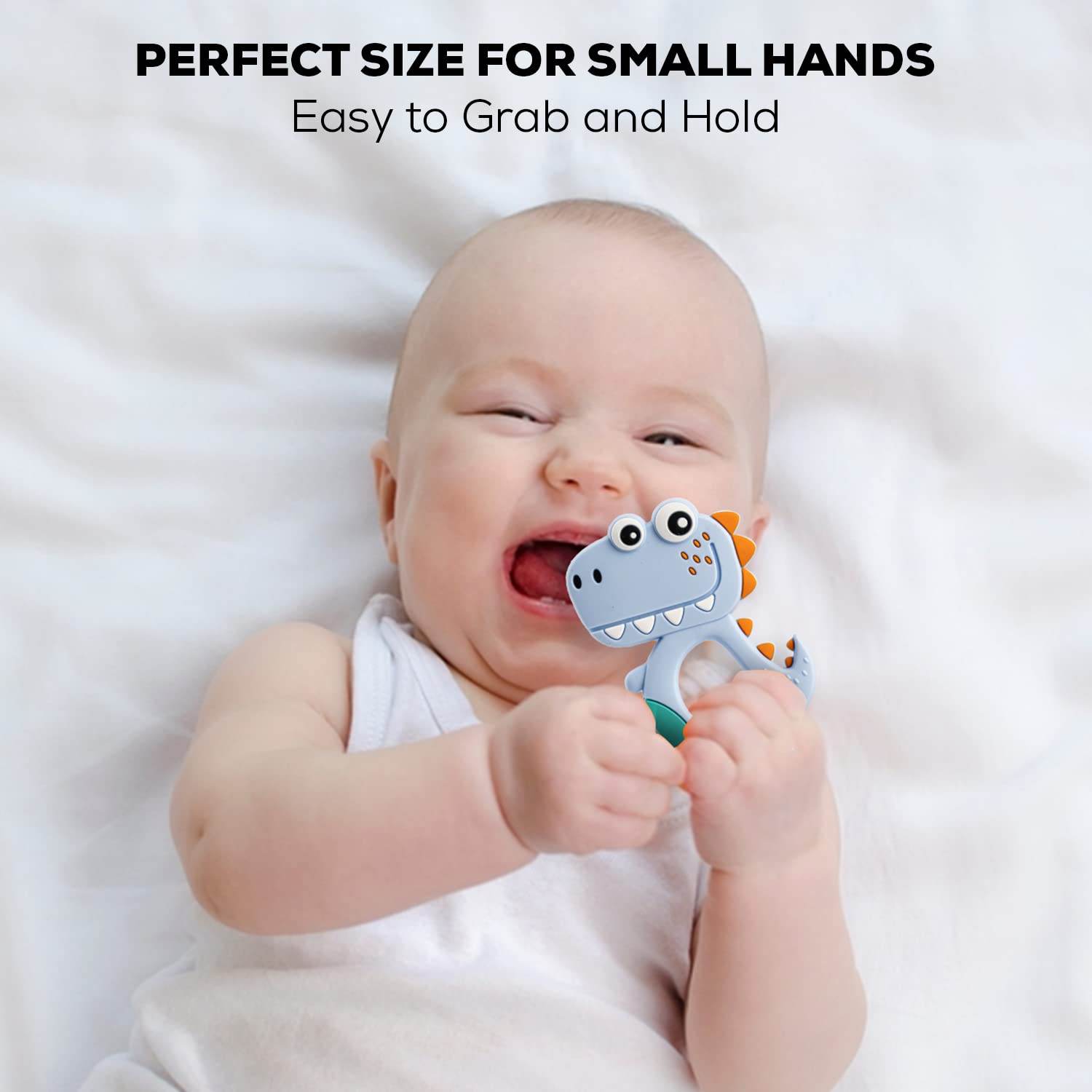 Silicone Dinosaur Teether For Baby (1 Pc  Mix Design  Color) - Best Deals at BeSh Deals®