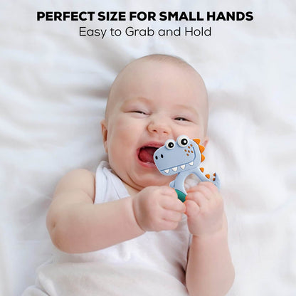 Silicone Dinosaur Teether For Baby (1 Pc  Mix Design  Color) - Best Deals at BeSh Deals®