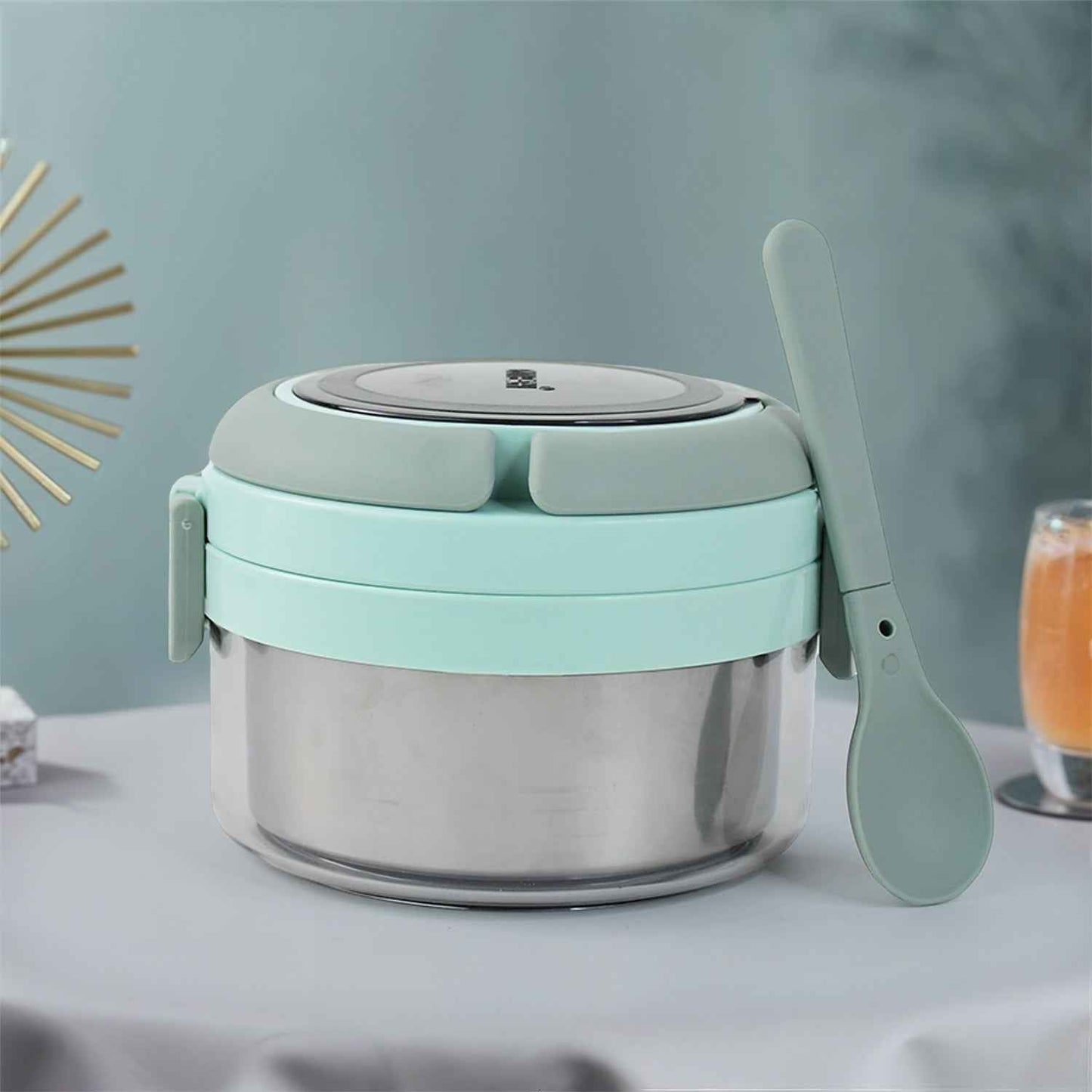 Ganesh Tiara 400Ml Stainless Steel Insulated Lunch Box With Leakproof Lid Folding Spoon - BeSh Deals®
