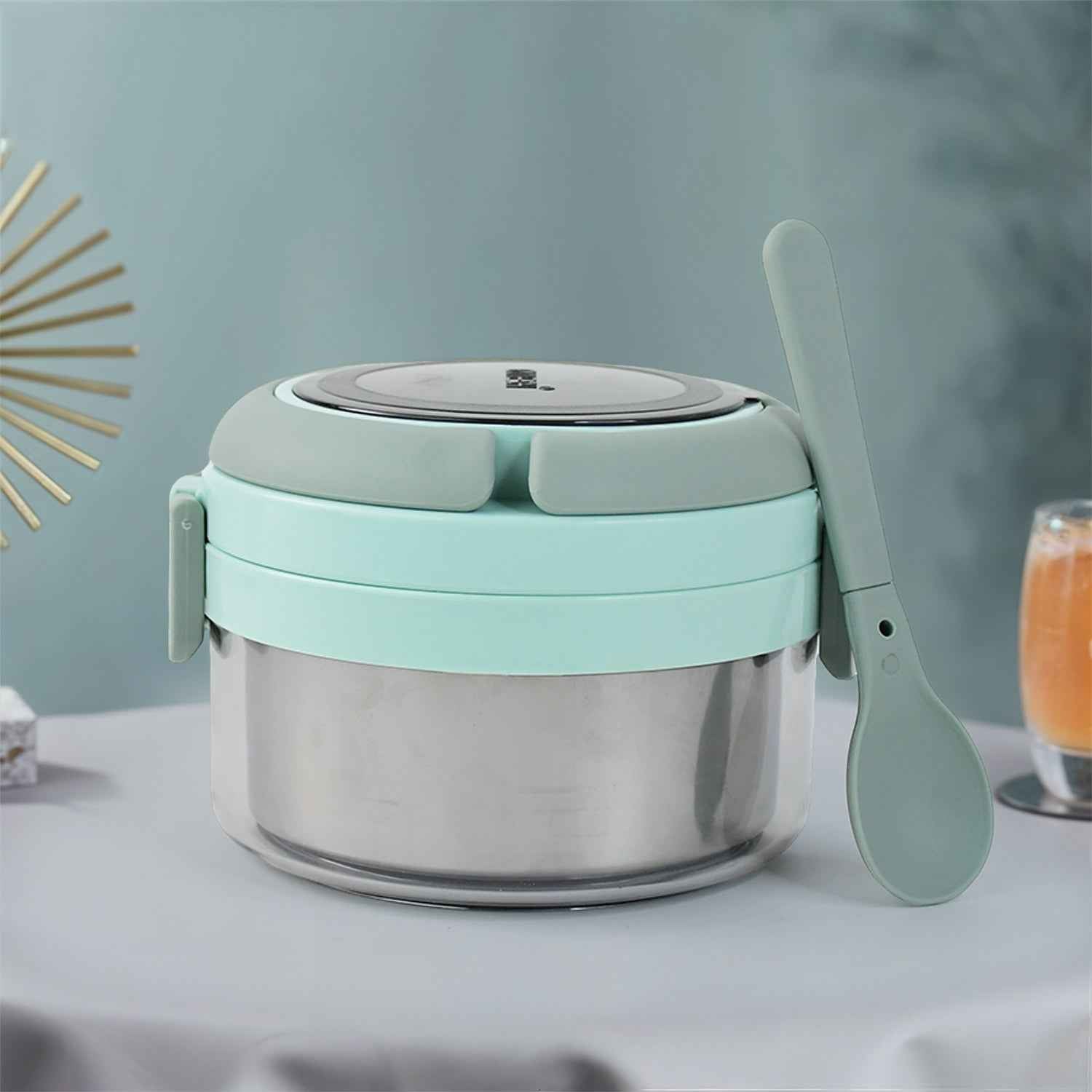Ganesh Tiara 400Ml Stainless Steel Insulated Lunch Box With Leakproof Lid Folding Spoon - BeSh Deals®