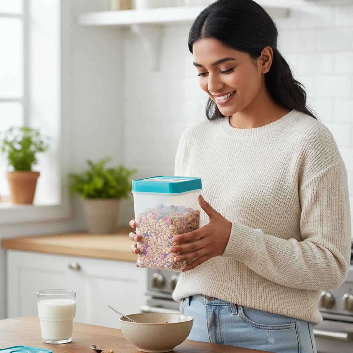 Plastic Smart Seal Food Storage Container 1200 Ml Approx