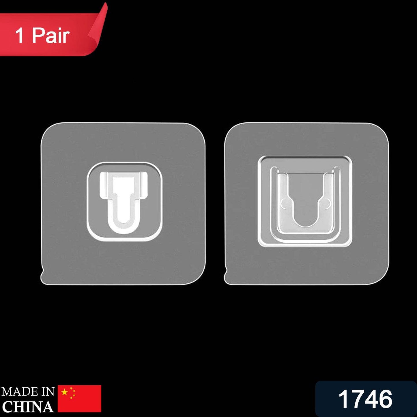 1746 Adhesive Plastic Wall Hooks Heavy Duty Hooks ( 1 Pair ) - Best Deals at BeSh Deals®