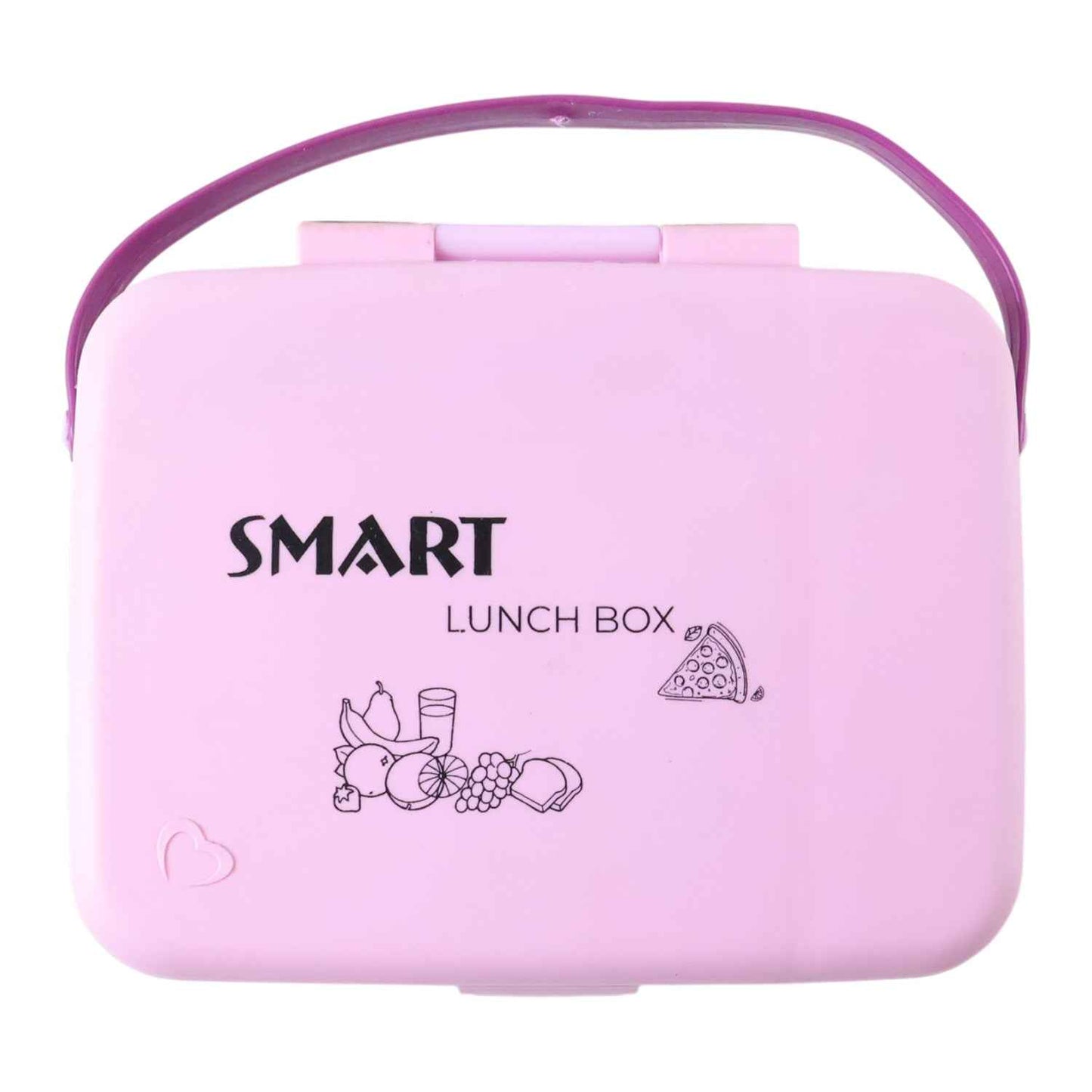 Smart Leak Proof Lunch Box With 3 Compartments And Spoon Set (1 Set)