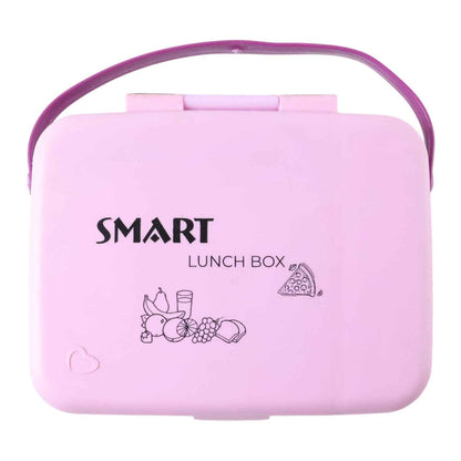 Smart Leak Proof Lunch Box With 3 Compartments And Spoon Set (1 Set)