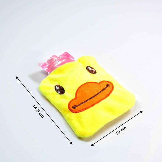 6511 Yellow Duck Small Hot Water Bag With Cover For Pain Relief Neck Shoulder Pain And Hand Feet Warmer Menstrual Cramps.