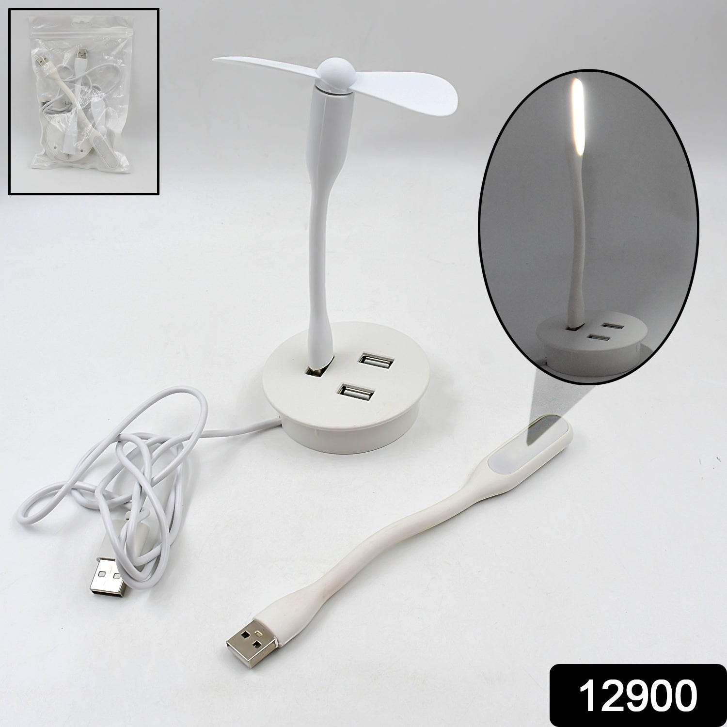 Portable Mini Usb Fan Usb Ligh  Usb 3 Hub  Port Combo - Best Deals at BeSh Deals®