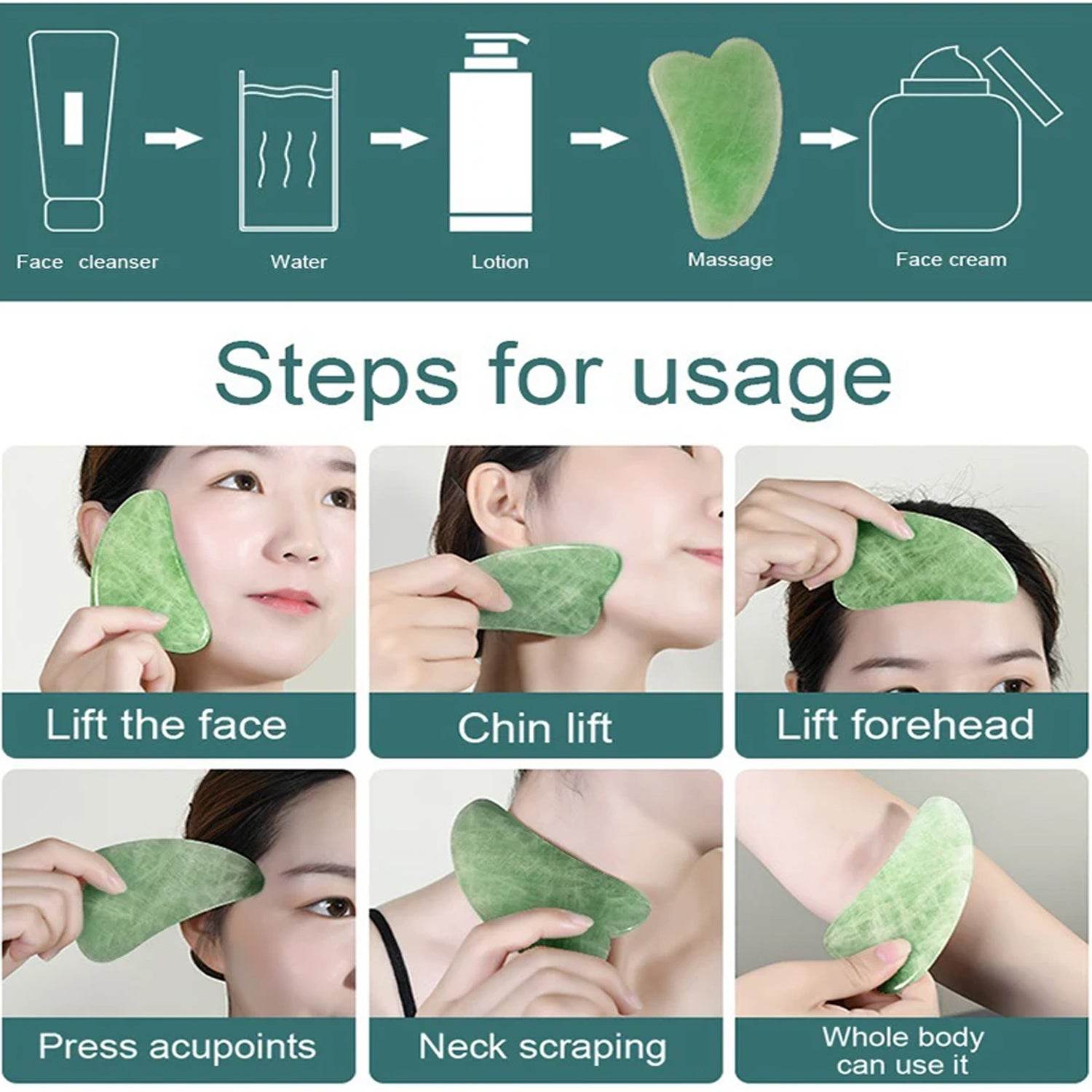 0318 Gua Sha Stone And Anti Aging Jade Roller Massager For Face Massage Natural Face Skincare Massager  Face Roller Massager For Women  Face Shaper Jade Roller And Gua Sha Set For Glowing Skin - Best Deals at BeSh Deals®