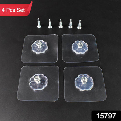 Self Adhesive Hooks Sticker  Screw Nut And Bolt Type (4 Pcs Set) - Best Deals at BeSh Deals®