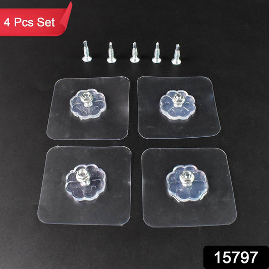 Self Adhesive Hooks Sticker  Screw Nut And Bolt Type (4 Pcs Set) - Best Deals at BeSh Deals®