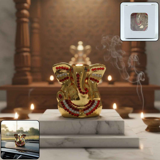 Golden Lord Ganesha Idol Decorative Showpiece (1 Pc)