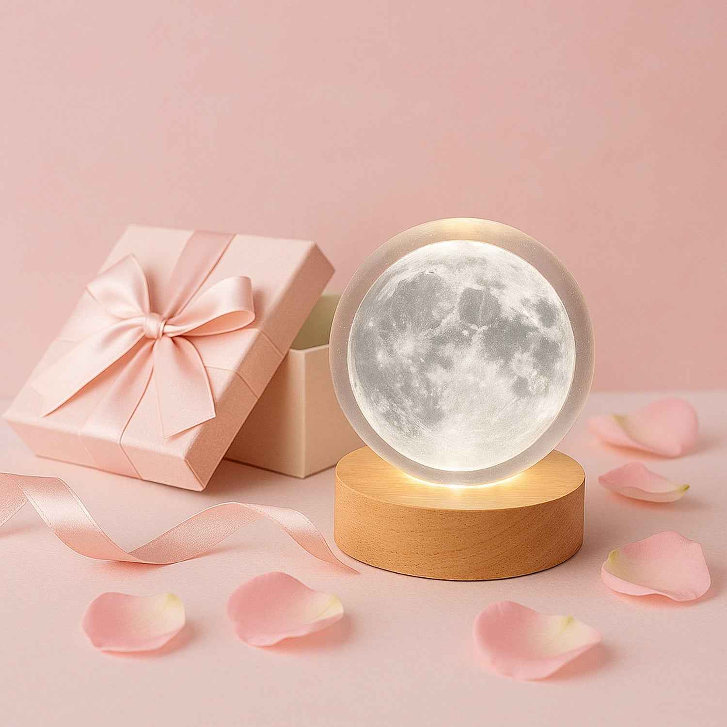 3d Crystal Ball Lamps With Base  (1 Pc)