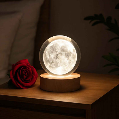 3d Crystal Ball Lamps With Base  (1 Pc)