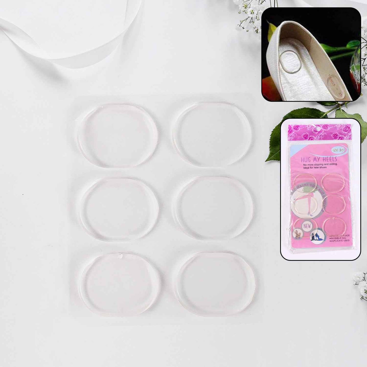 Silicone Shoe Insoles Pads Mat Silicone Heel Pads (1 Pair)