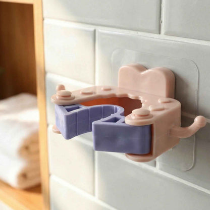 Wall Mounted Broom  Mop Holder Clips (4 Pc Set)