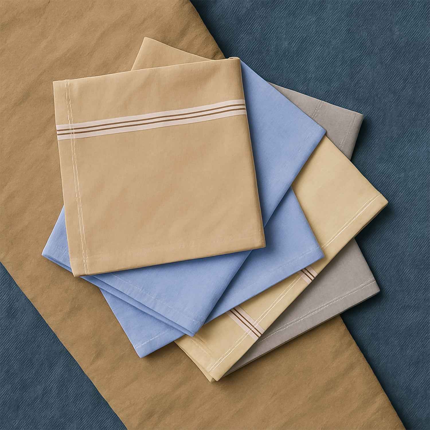 Premium Quality Soft Cotton Mens Handkerchief (40x40 Cm  1 Pc)