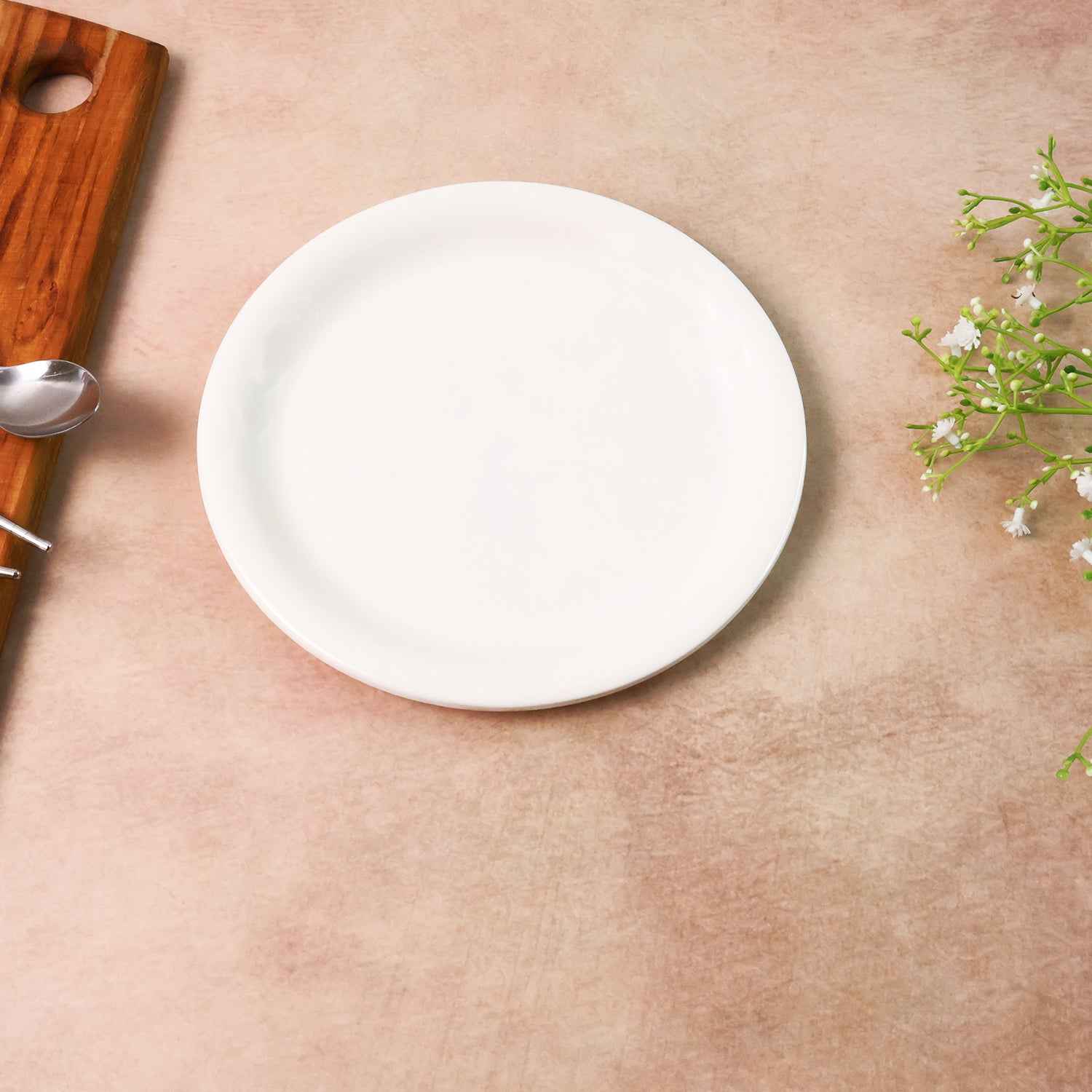 Plastic Round Dinner  Serving Plate  19 Cm (1 Pc)