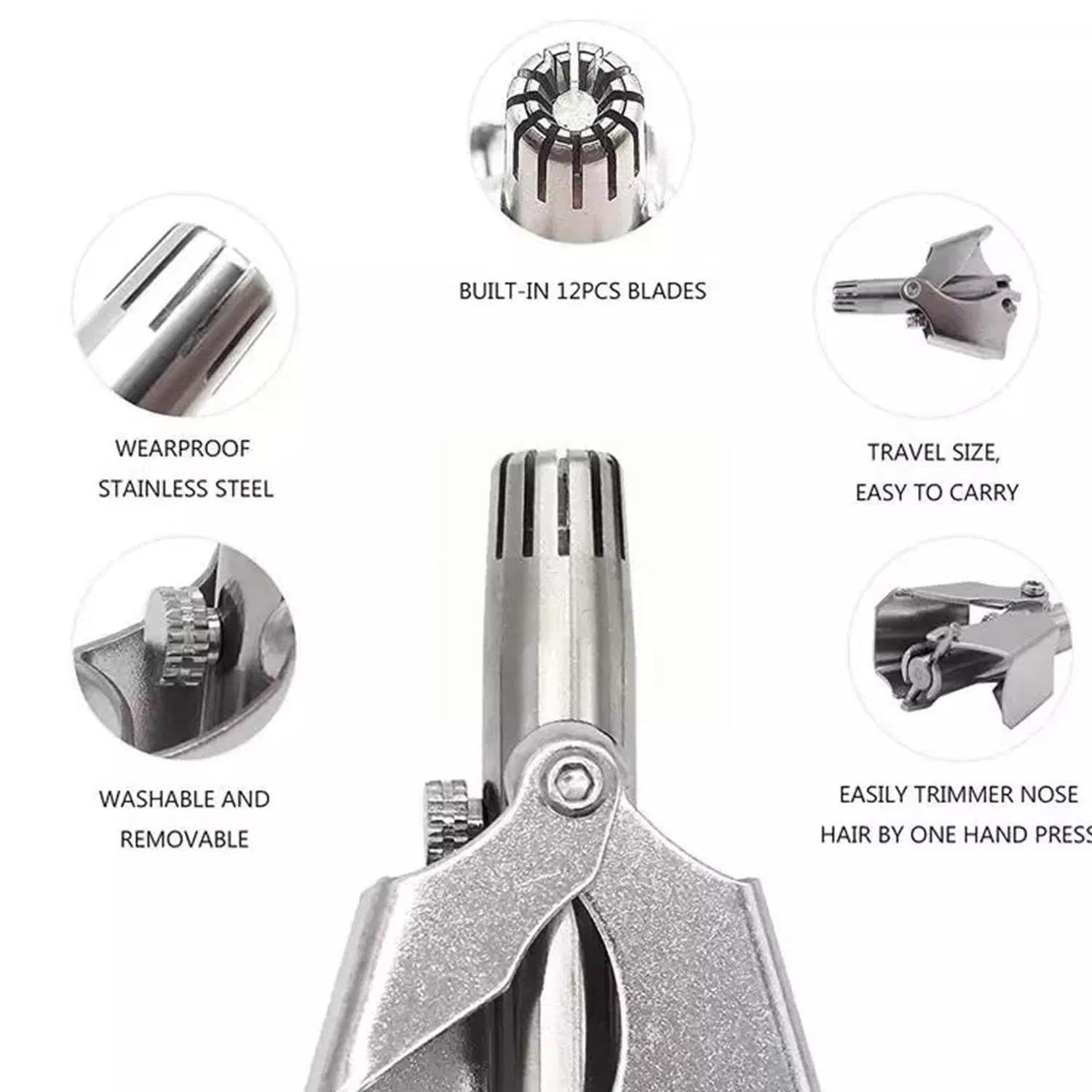 Nose Hair Clipper Stainless Steel Hair Remover (1 Pc  With Brush  Plastic Case) - Best Deals at BeSh Deals®