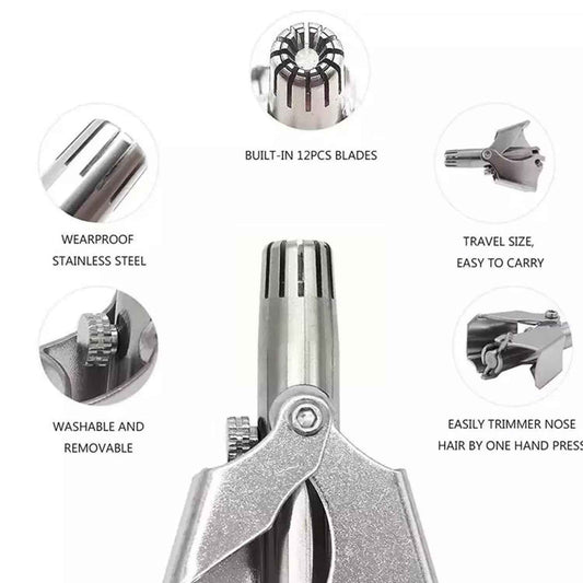 Nose Hair Clipper Stainless Steel Hair Remover (1 Pc  With Brush  Plastic Case)