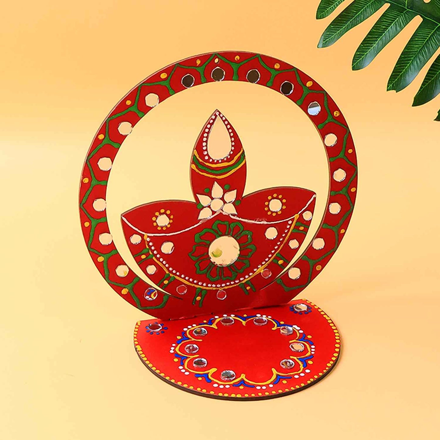 Handcrafted Wooden Decorative Diya Stand (1 Pc)