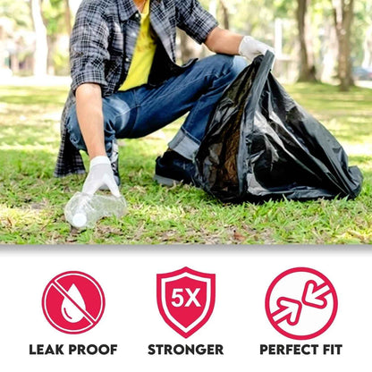 Heavy-duty Black Garbage Bag Roll For Home  Commercial Waste Disposal (1 Roll)