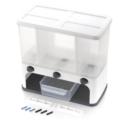 2550 Easy Flow Cereal Dispenser For Kitchen 3 In 1 Push Button Wall Mount Container - Best Deals at BeSh Deals®