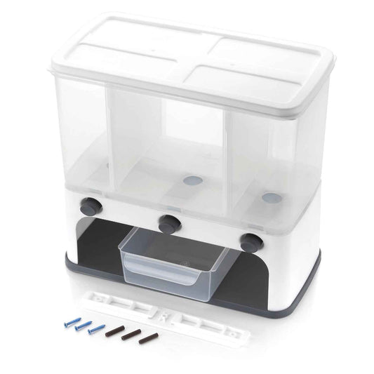2550 Easy Flow Cereal Dispenser For Kitchen 3 In 1 Push Button Wall Mount Container