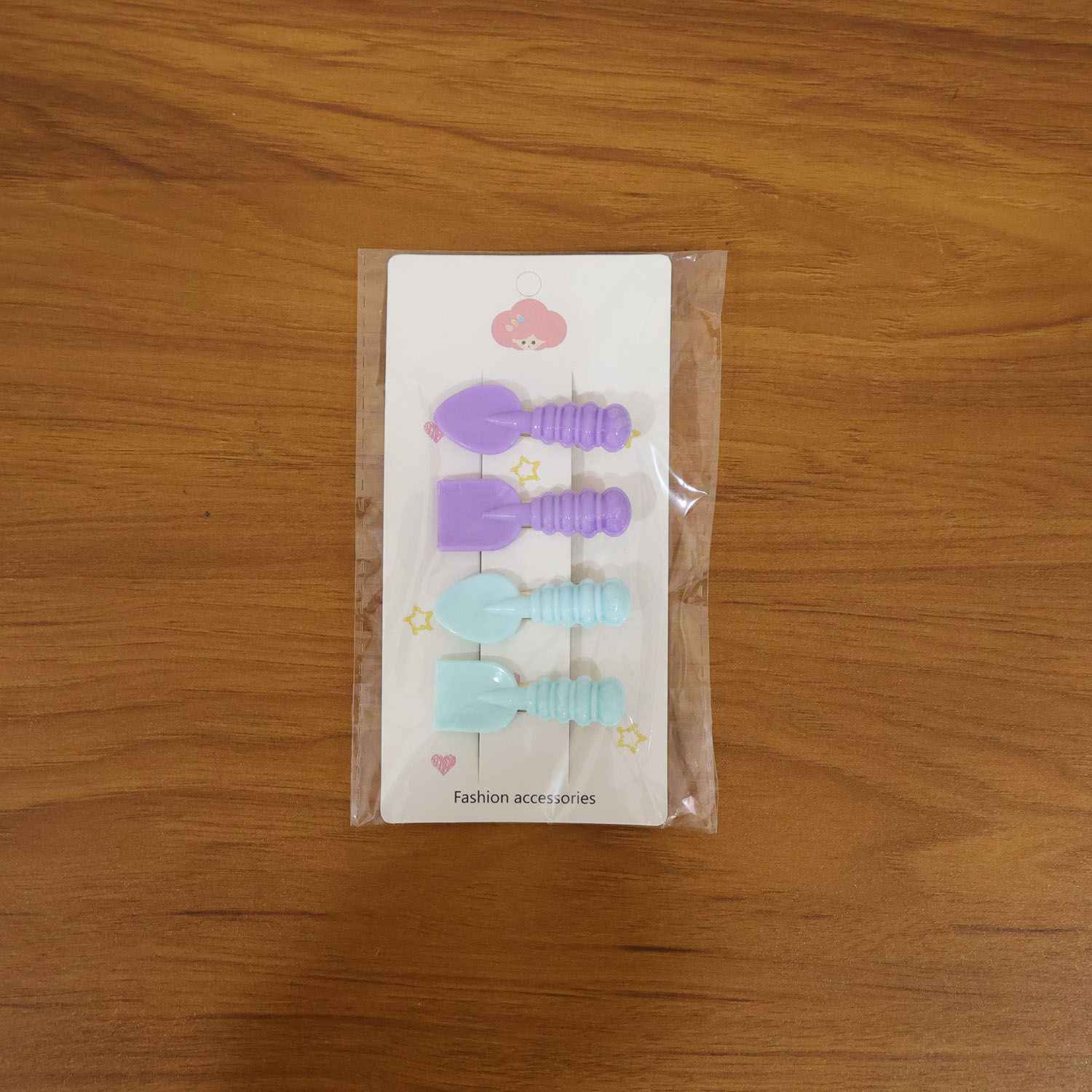 Cute Spoon  Spatula Shape Decorative Hair Clip Set (4 Pc)
