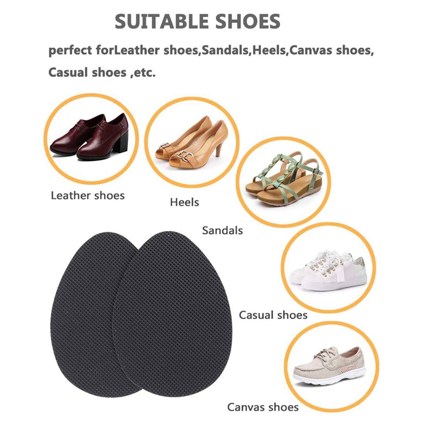 Self Adhesive Anti Slip Grip Sticker For Shoes Sandals Heels (1 Pc)