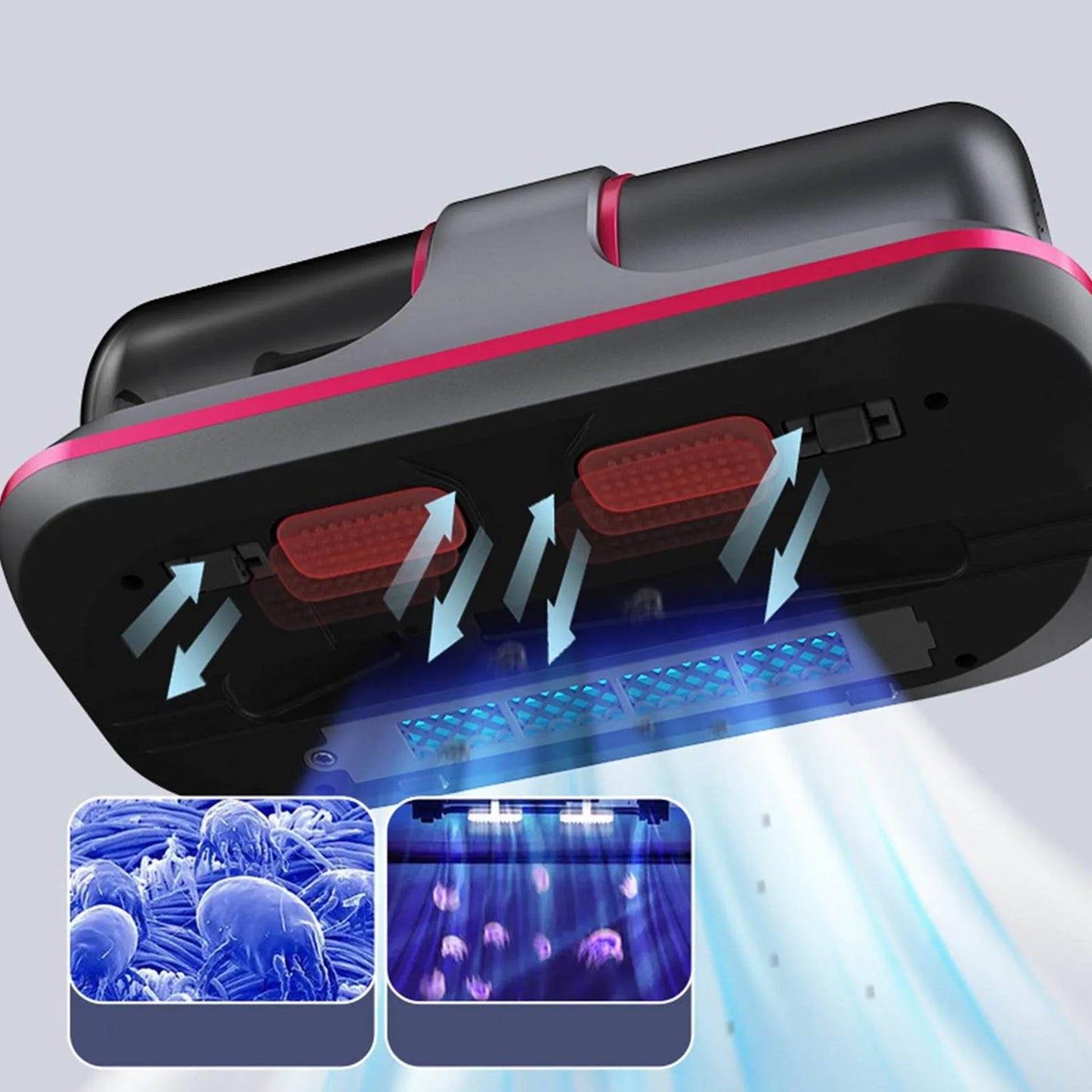 0227 Powerful Suction Portable Handheld Vacuum Cleaner - Low Noise Vacuum Cleaner For Bed - Cordless Vacuum Cleaner For Car Seat Crevices Pillows Mattresses Sofas Wireless Anti Dust And Mite Cleaner - Best Deals at BeSh Deals®