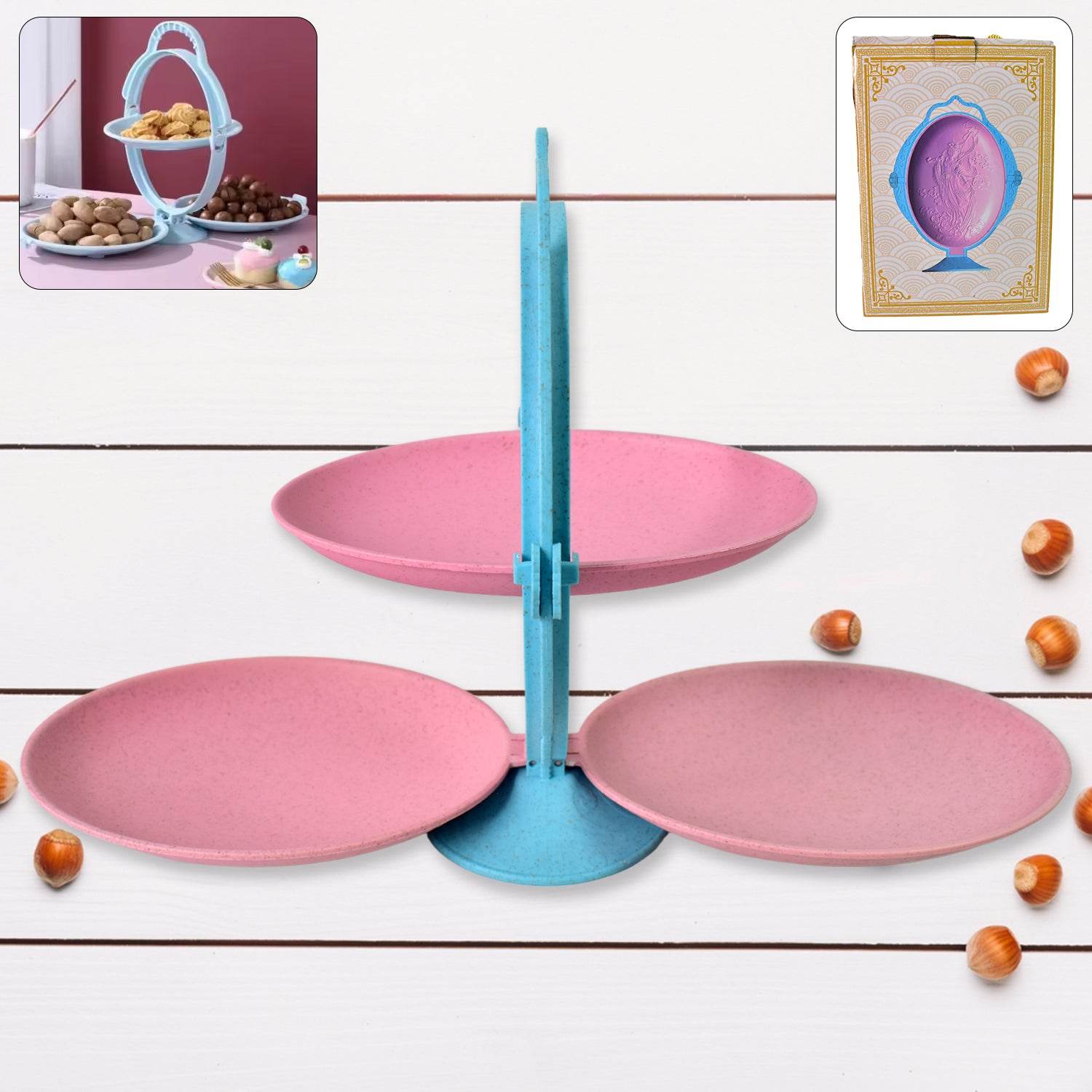 Foldable Fruit Plate Candy Dish  Multi Use Mirror Shape Dried Fruit Tray (1 Set) - by BeSh Deals® - Best Deals at BeSh Deals®