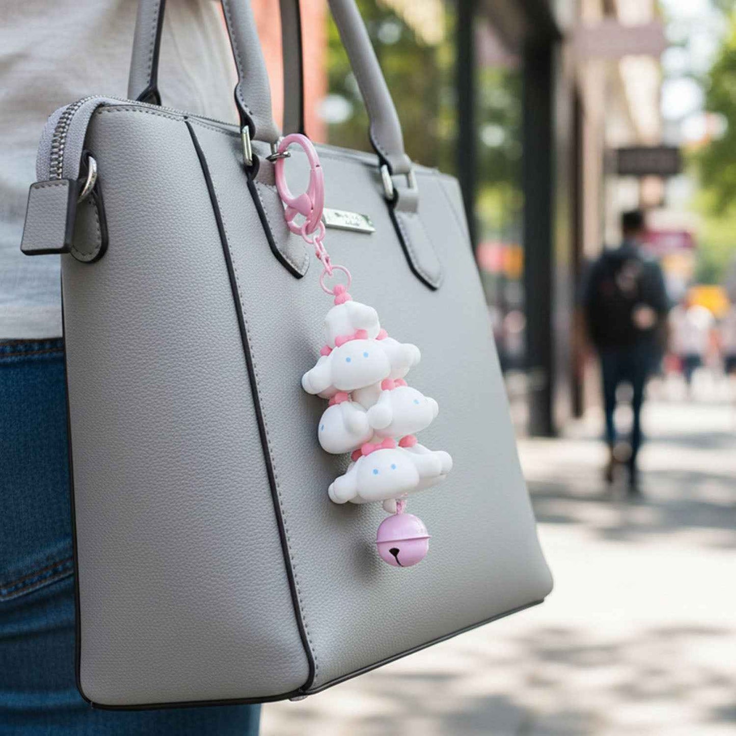 Cute Cartoon Cloud Stack Keychain With Bell (1 Pc  Mix Color)