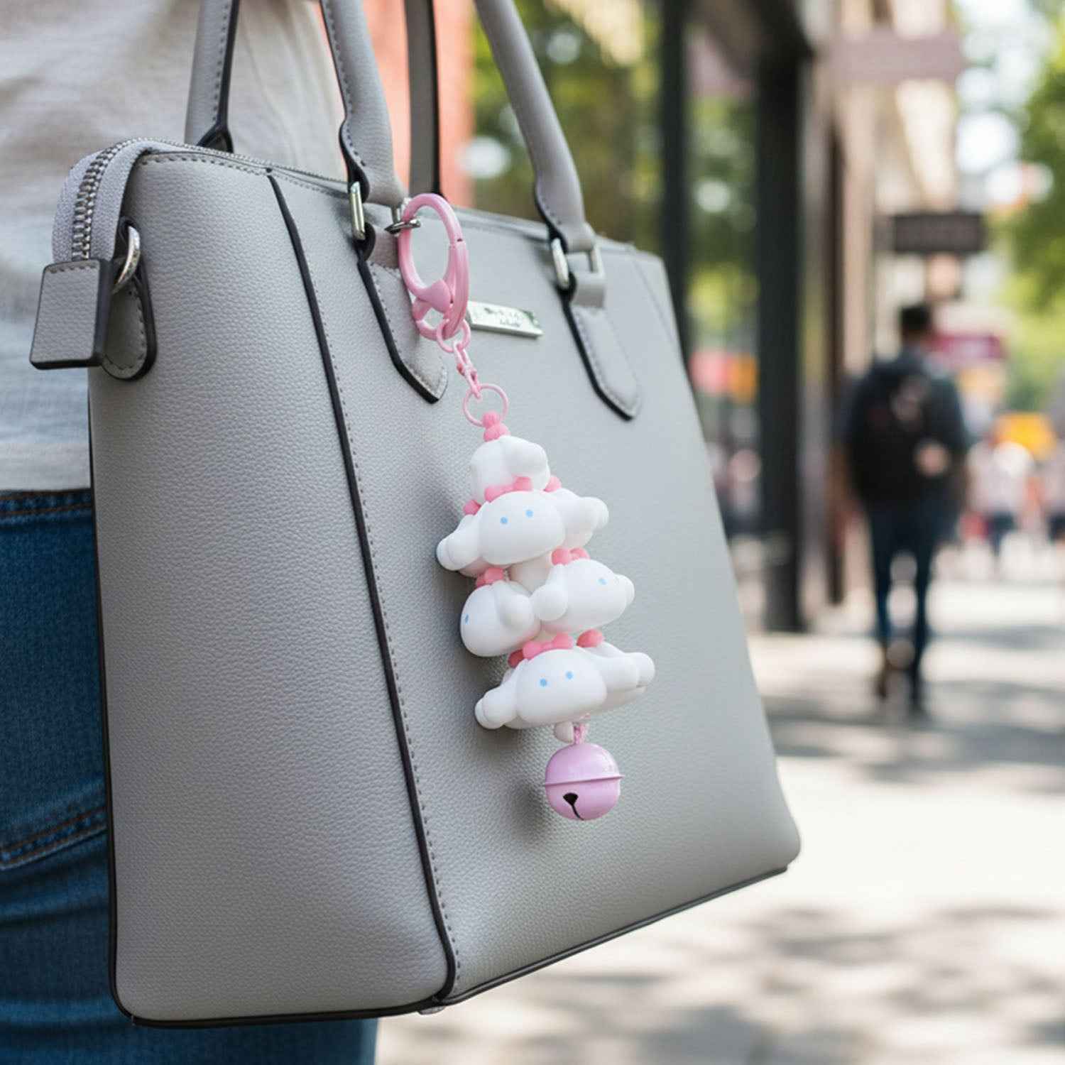Cute Cartoon Cloud Stack Keychain With Bell (1 Pc  Mix Color)