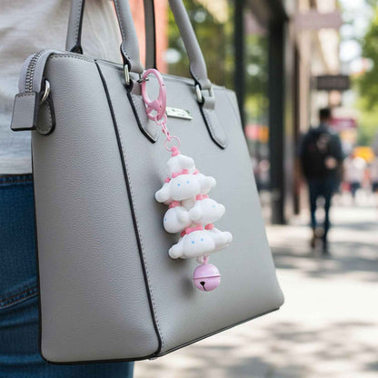 Cute Cartoon Cloud Stack Keychain With Bell (1 Pc  Mix Color)